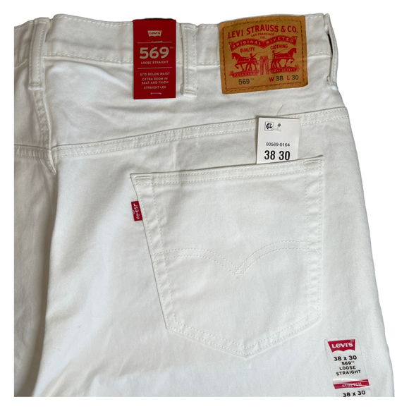 Levi Strauss & Co. 569 Loose Straight White Jeans 38x30 - Picture 6 of 10
